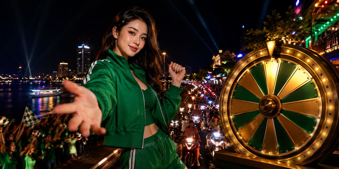 Bàn roulette neon sáng rực tại vùng Mekong – biểu tượng của live casino trực tuyến